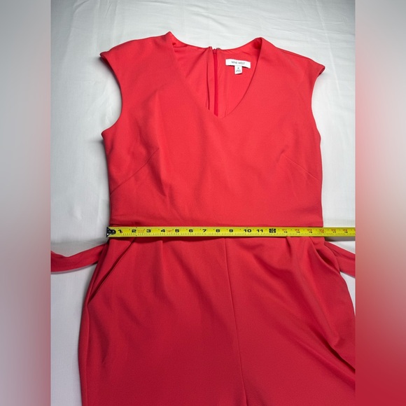 Nine West Coral Wide Leg Jumpsuit with Belt Size 10 - Picture 13 of 13